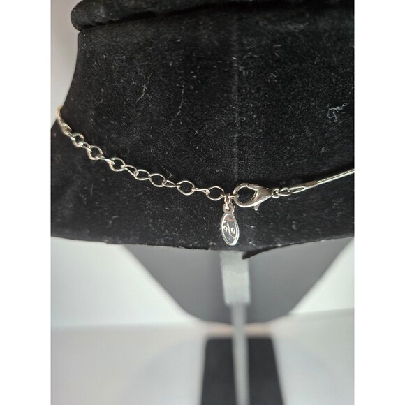 Adult Jewels Silver Tone Necklace Owl Pendant with Blue Cabachon - Picture 4 of 6